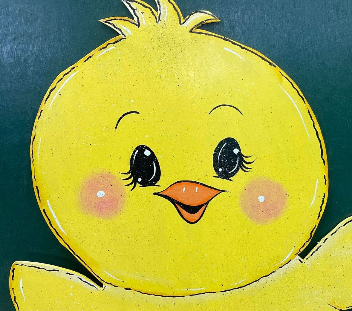 Hand Painted Wood Yard Art - Easter Chick in Egg - Spring Outdoor Lawn and Garden Decoration