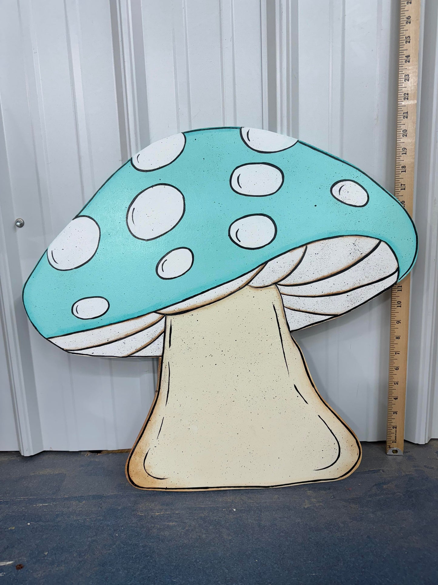 Hand Painted Wood Yard Art - Spring Summer or Fall Mushrooms - Lawn and Garden Decoration - Multiple Sizes and Colors
