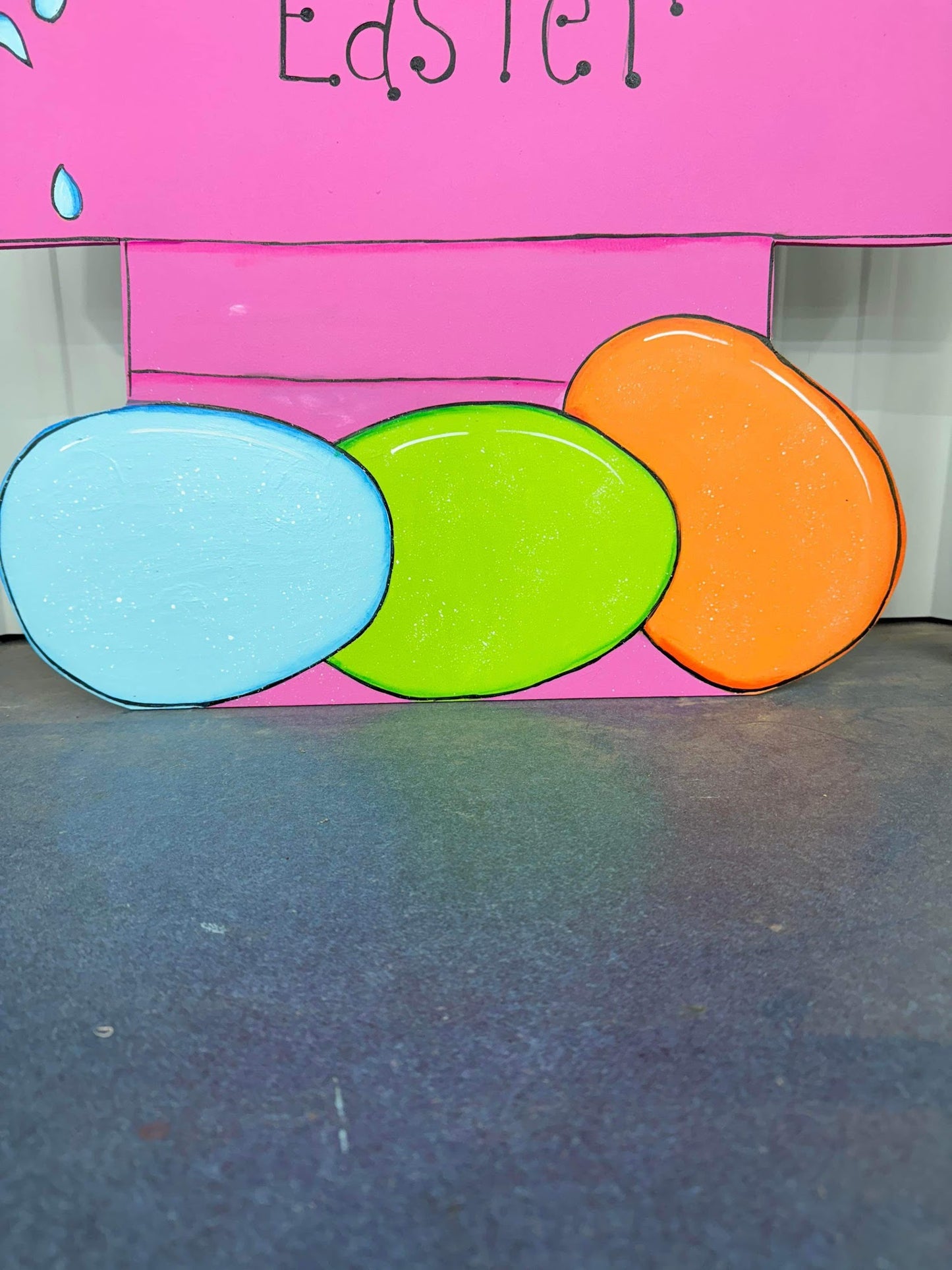 Hand Painted Wood Yard Art - Easter Snoopy on Doghouse - Outdoor Lawn Decoration