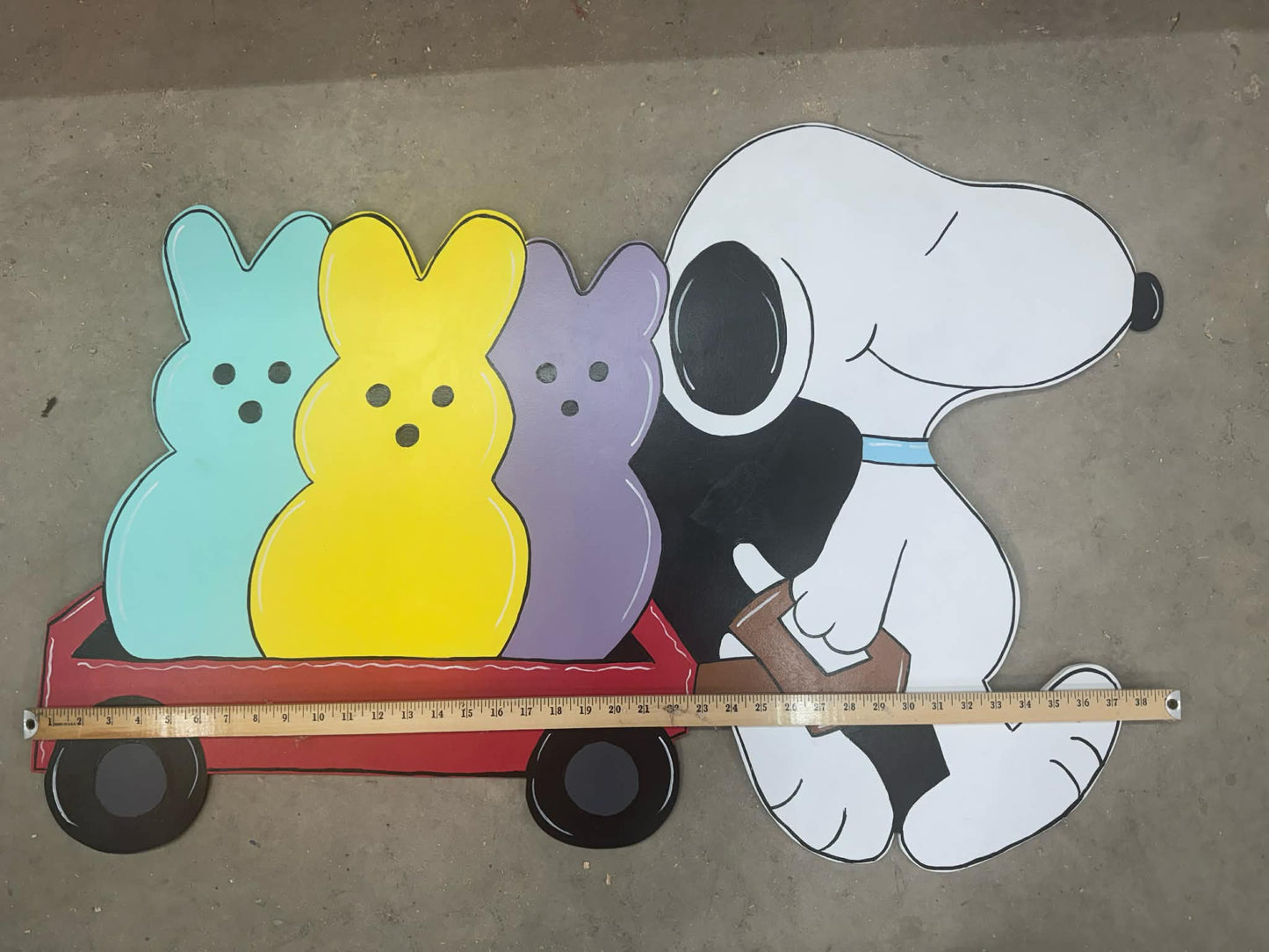 Snoopy with Wagon Easter Peeps - Outdoor or Indoor -  Spring and Easter Yard Art Decor Wooden (Copy) (Copy) (Copy)