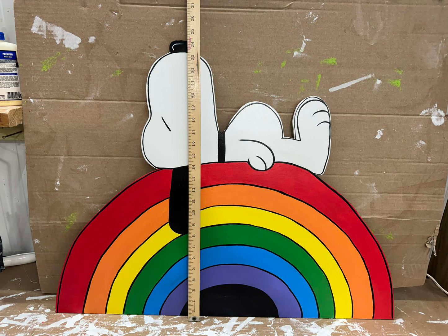 Snoopy on Rainbow - Outdoor or Indoor -  PRIDE and Summer Yard Art Decor Wooden (Copy) (Copy)