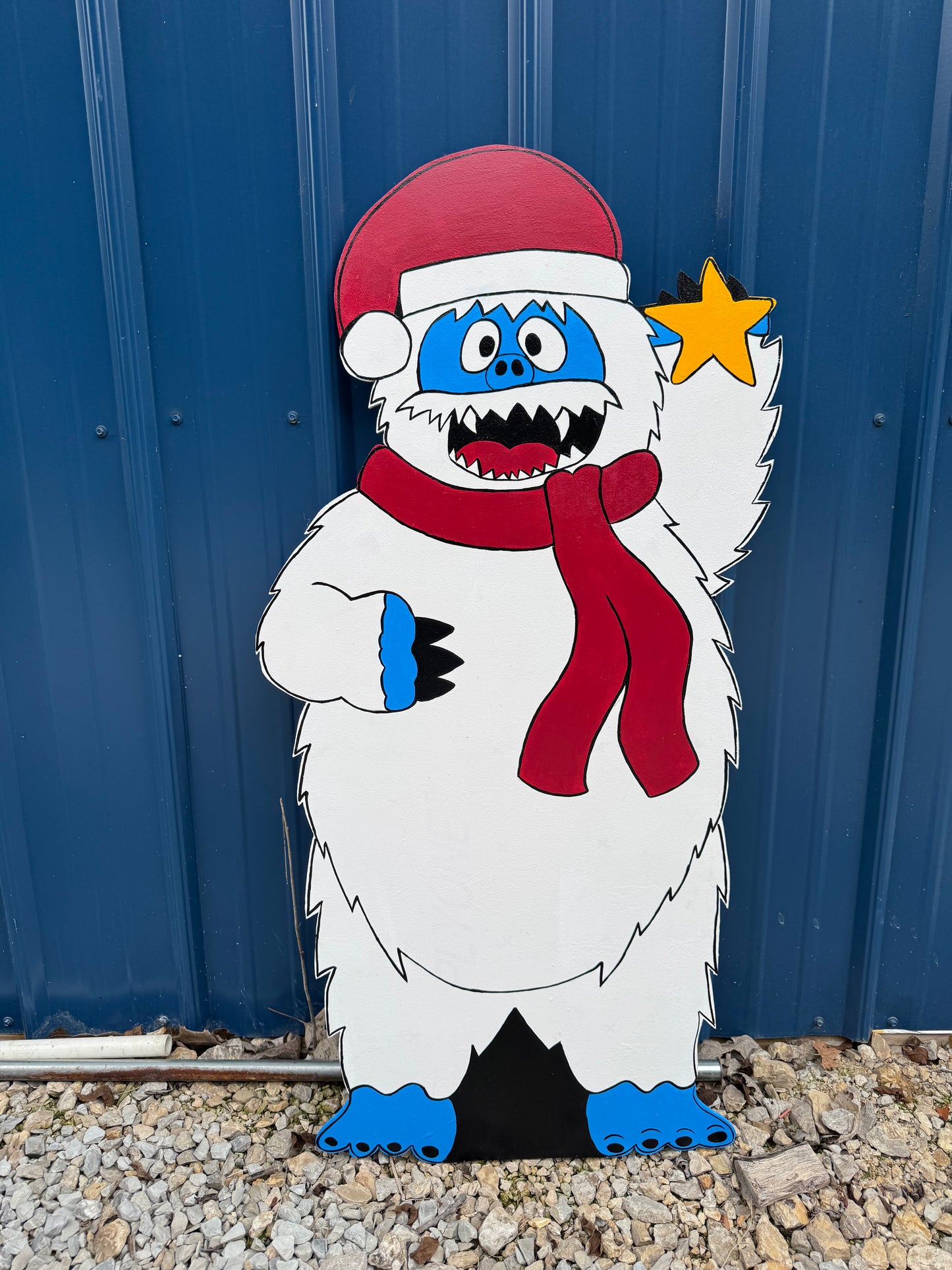 The Bumble from Rudolph the Red-Nosed Reindeer - Christmas Winter Indoor Outdoor - Handpainted Wooden Yard Art