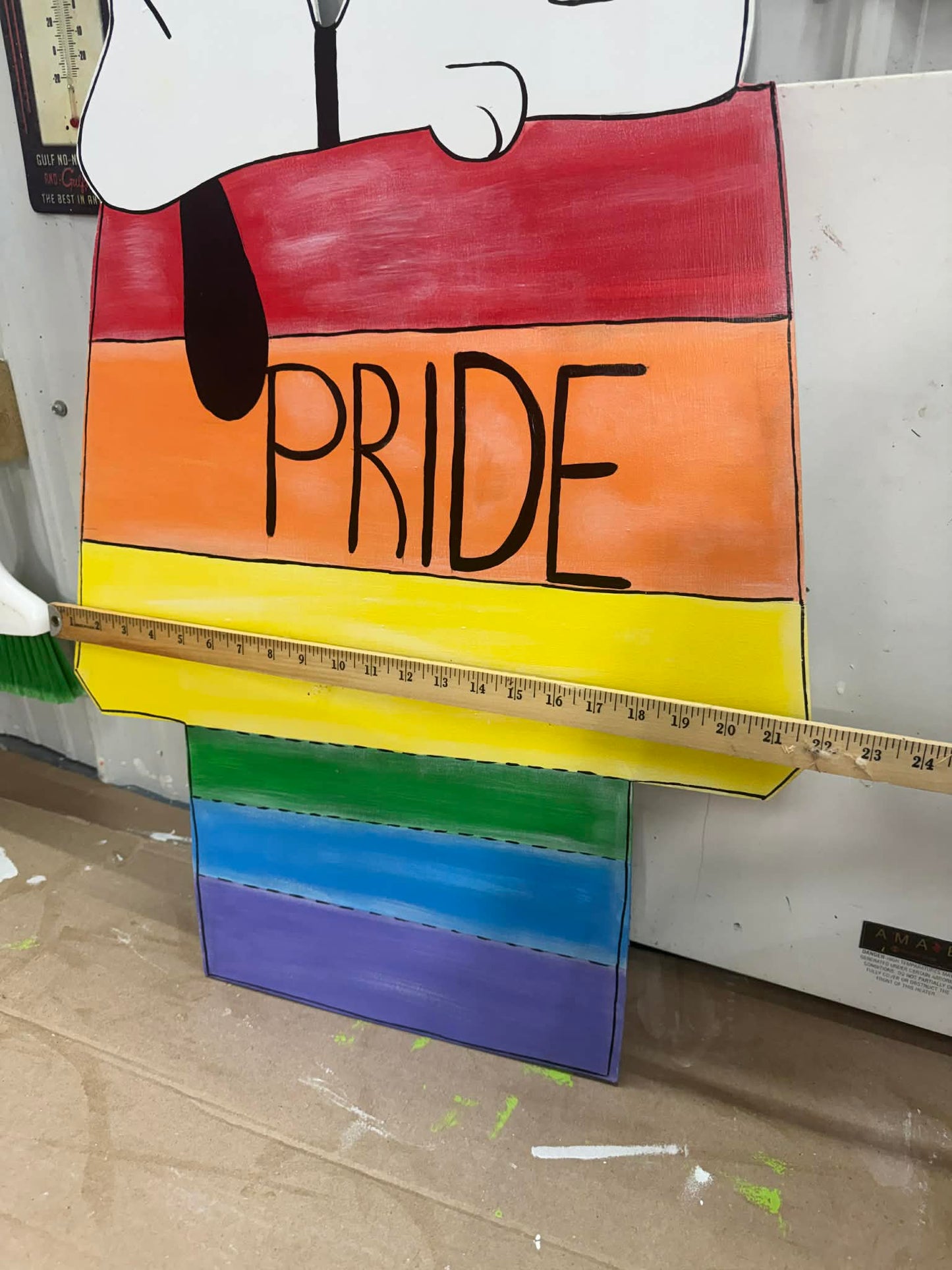 Snoopy on Rainbow Doghouse - Outdoor or Indoor -  PRIDE and Summer Yard Art Decor Wooden (Copy)