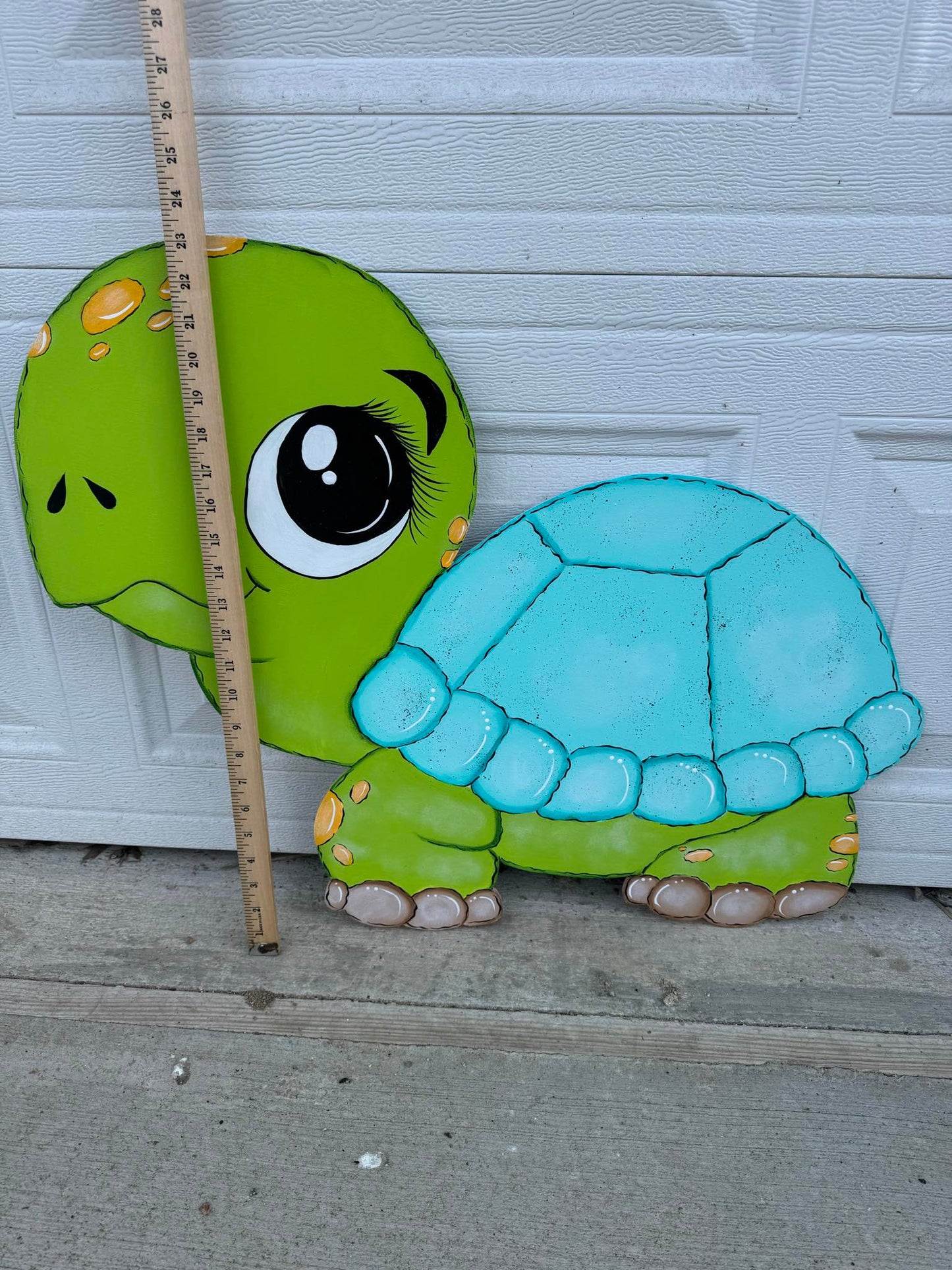 Hand Painted Wood Yard Art - Turtles Lawn and Garden Decoration - Multiple Colors