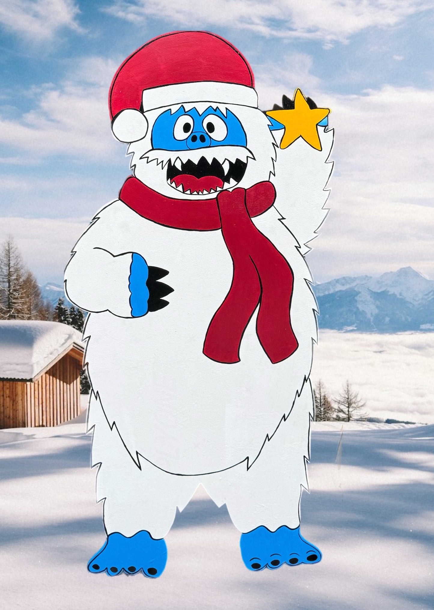 Rudolph the Red-Nosed Reindeer Group - Christmas Winter Indoor Outdoor - Handpainted Wooden Yard Art
