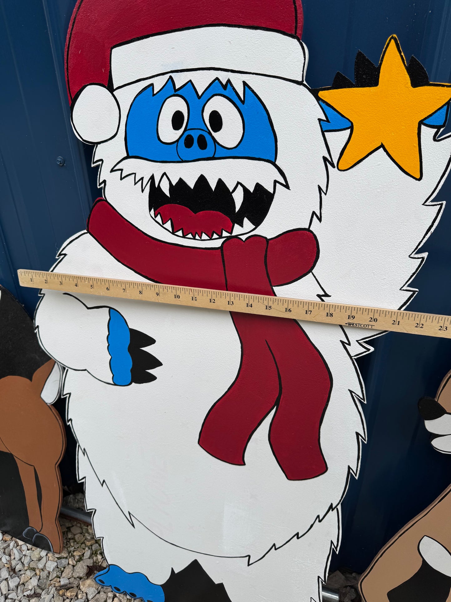 The Bumble from Rudolph the Red-Nosed Reindeer - Christmas Winter Indoor Outdoor - Handpainted Wooden Yard Art