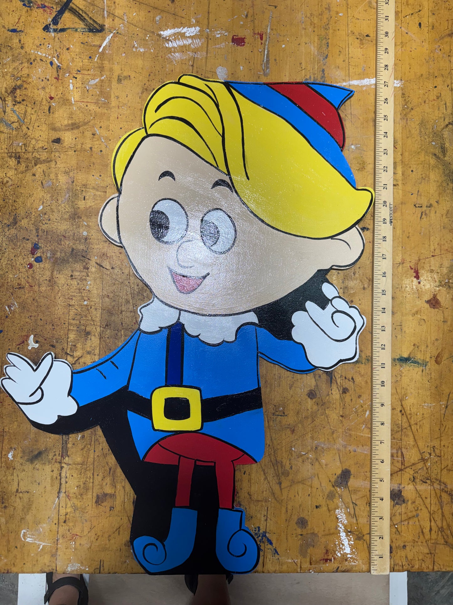 Hermey the Elf from Rudolph the Red-Nosed Reindeer - Christmas Winter Indoor Outdoor - Handpainted Wooden Yard Art