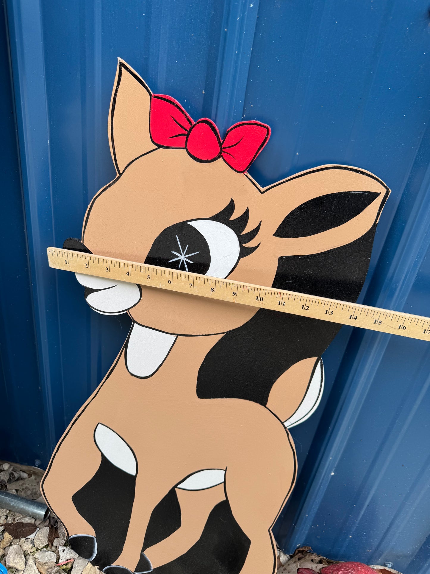 Clarice from Rudolph the Red-Nosed Reindeer - Christmas Winter Indoor Outdoor - Handpainted Wooden Yard Art