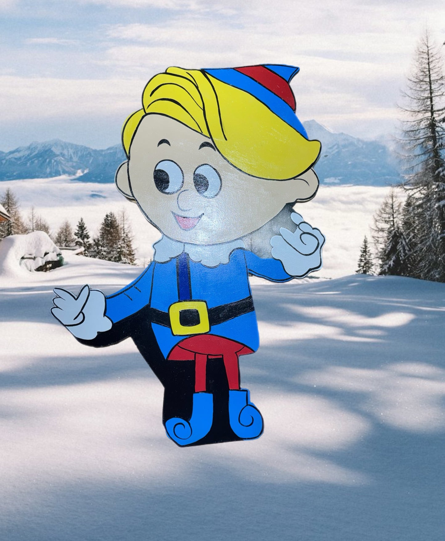 Hermey the Elf from Rudolph the Red-Nosed Reindeer - Christmas Winter Indoor Outdoor - Handpainted Wooden Yard Art