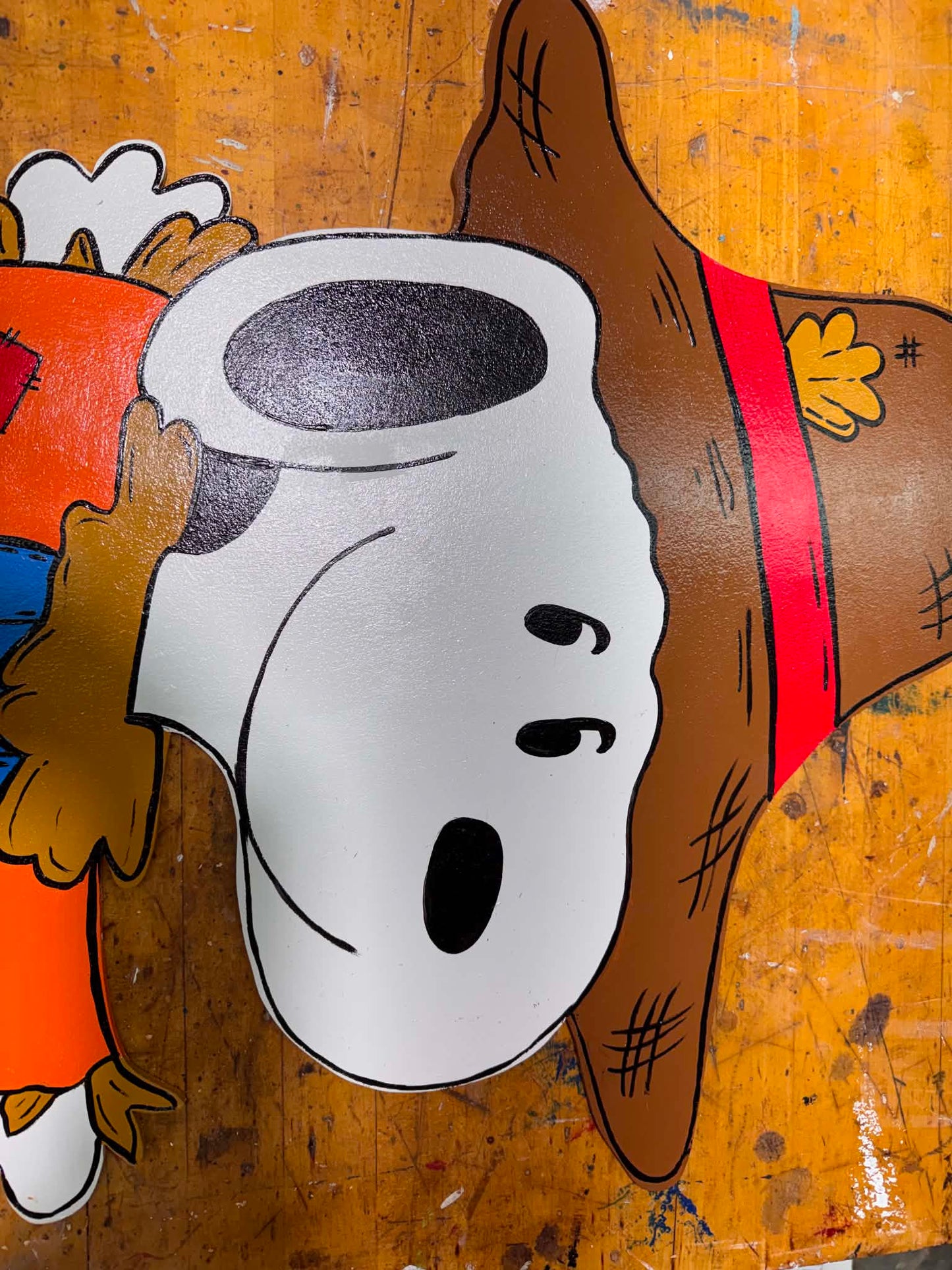 Fall Halloween Scarecrow Snoopy - Handpainted Yard Art - Indoor or Outdoor