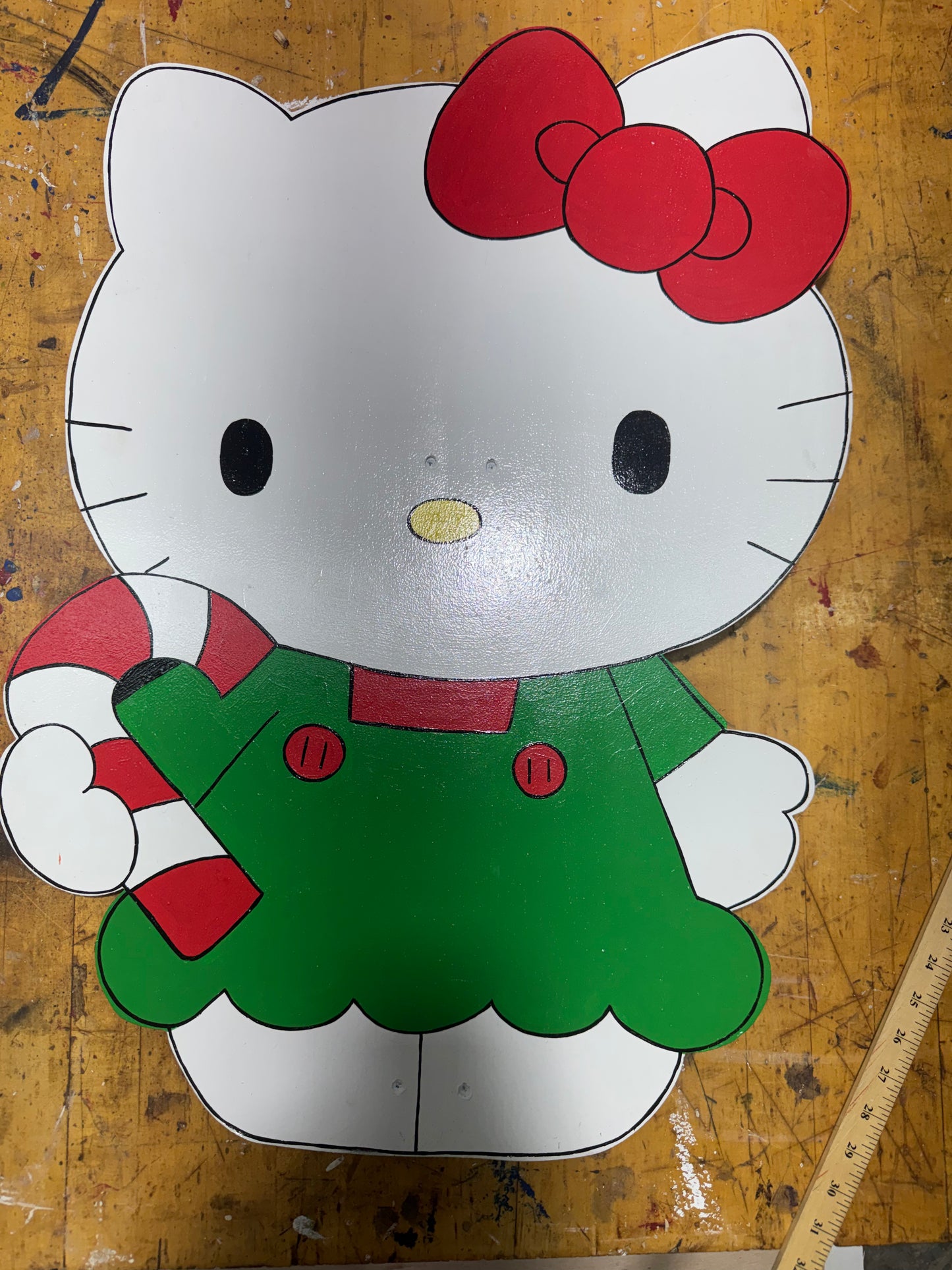Christmas Hello Kitty - Handpainted Yard Art - Indoor or Outdoor