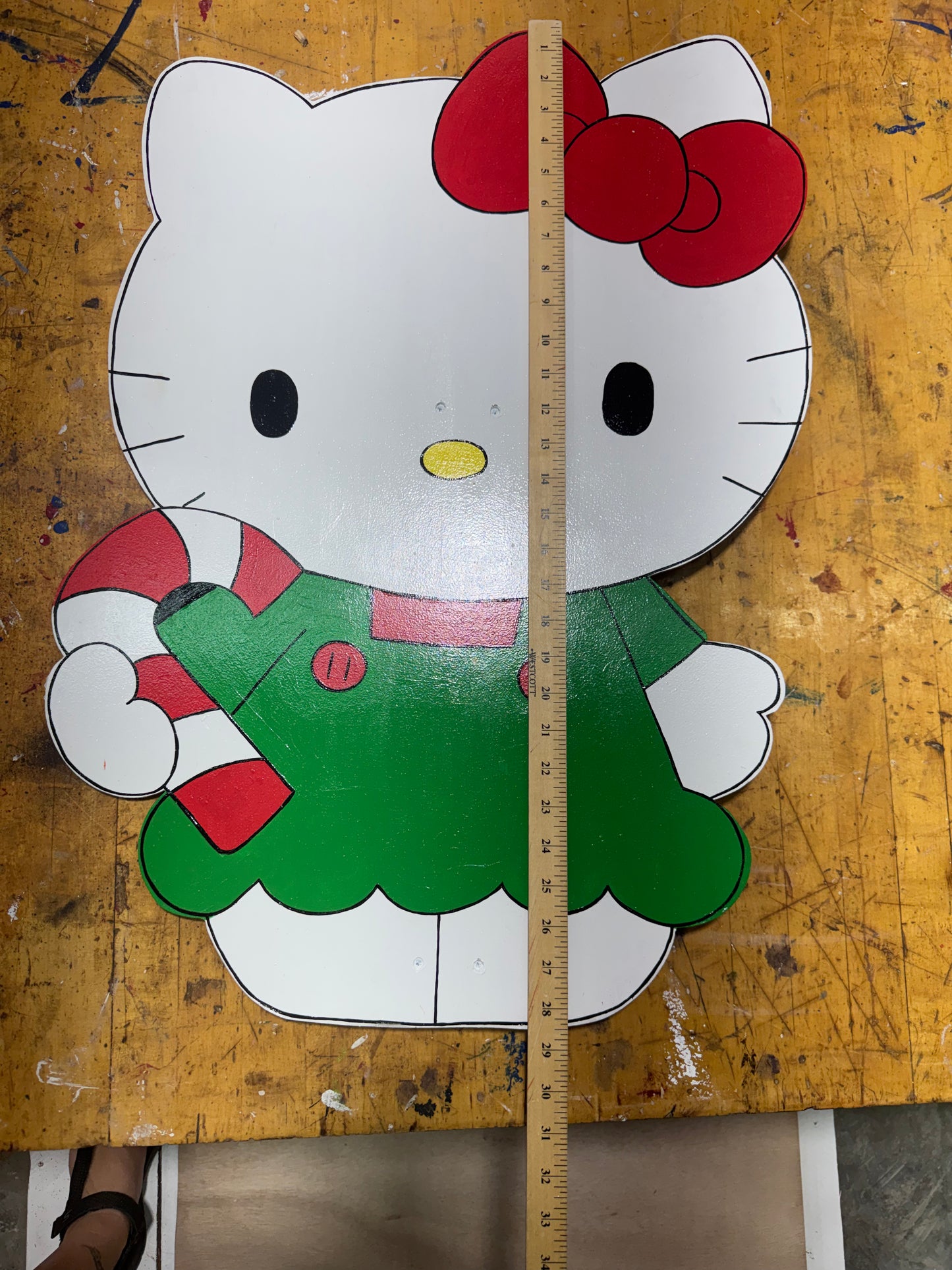 Christmas Hello Kitty - Handpainted Yard Art - Indoor or Outdoor