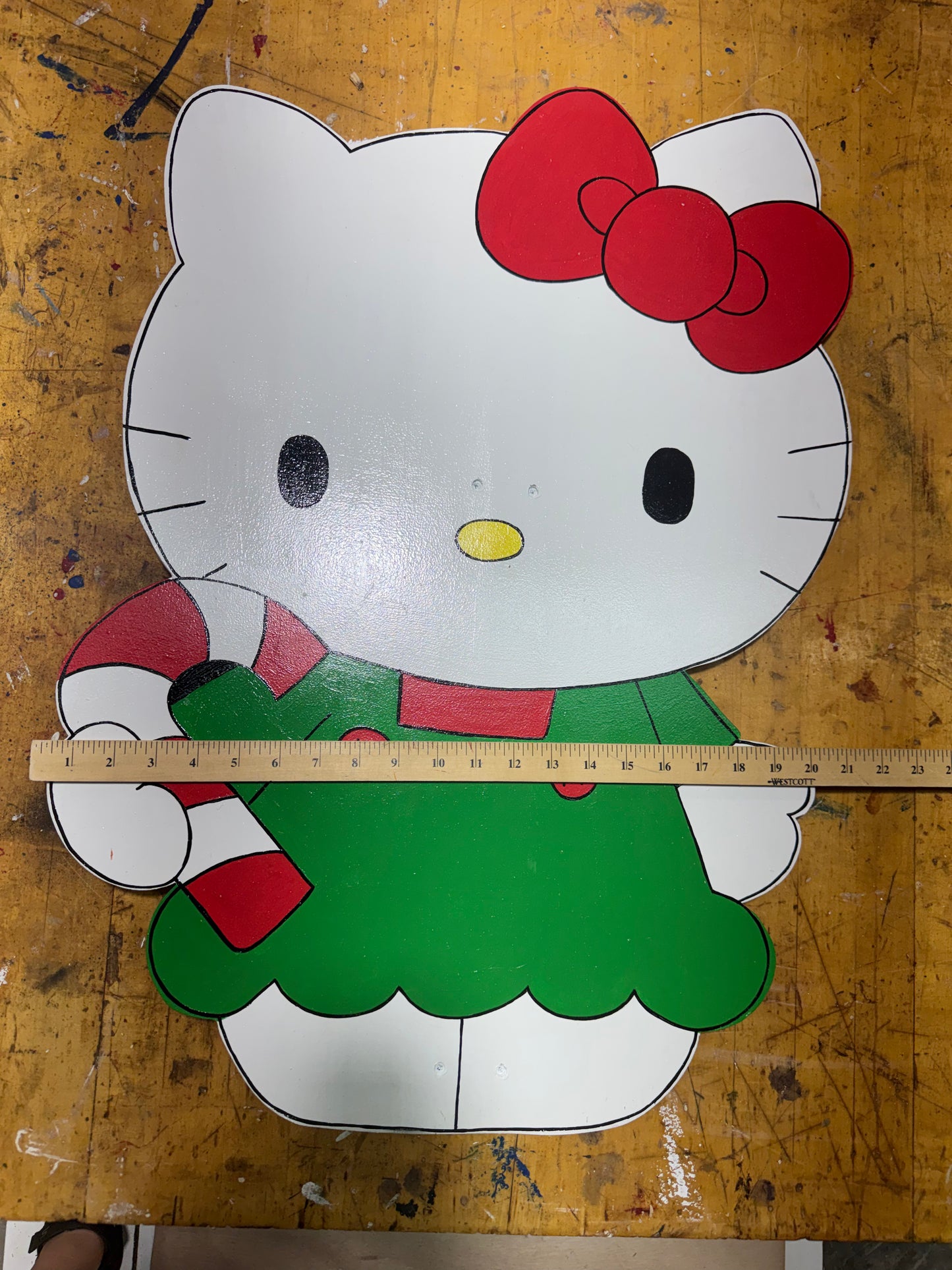Christmas Hello Kitty - Handpainted Yard Art - Indoor or Outdoor