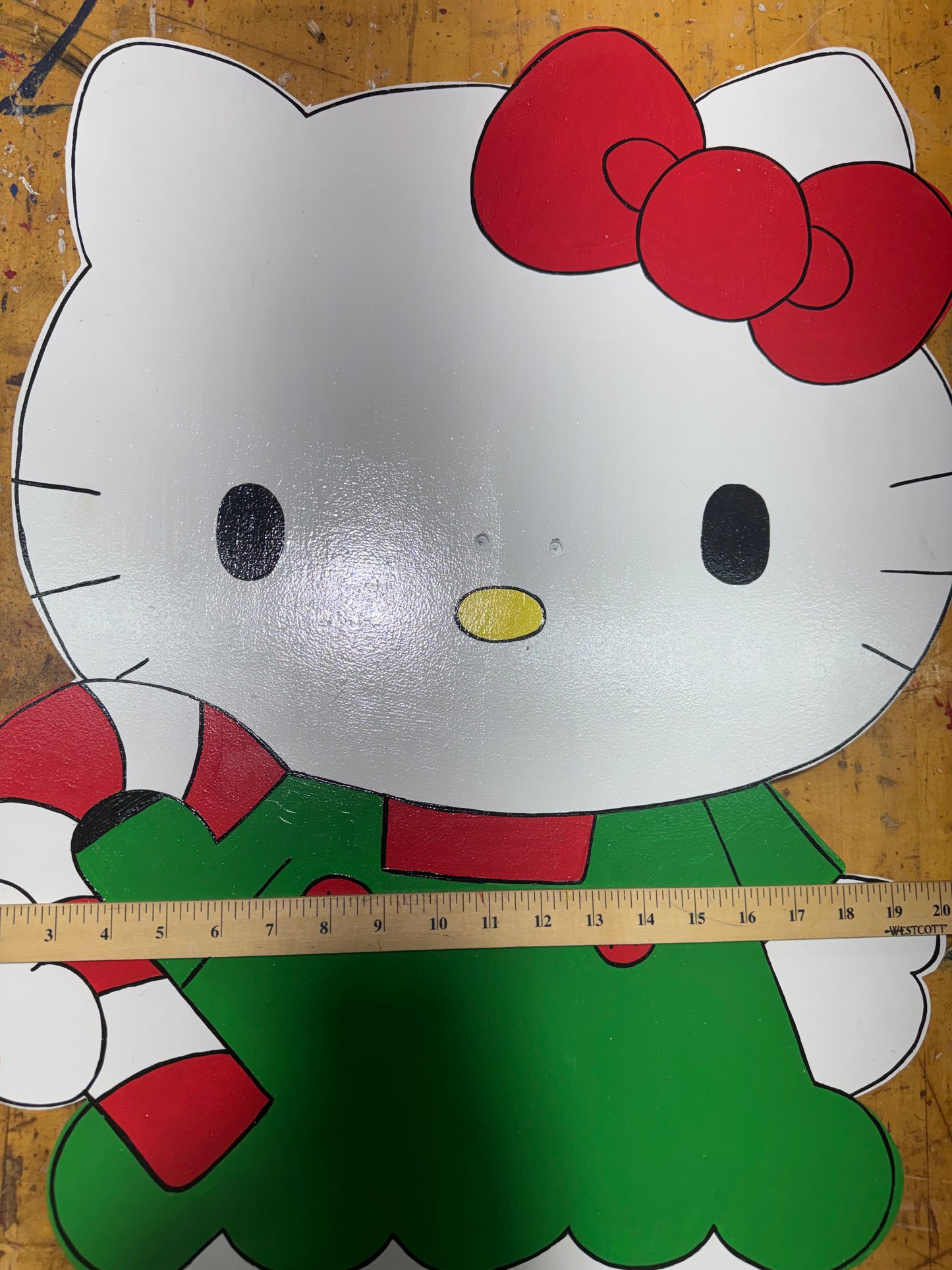 Christmas Hello Kitty - Handpainted Yard Art - Indoor or Outdoor