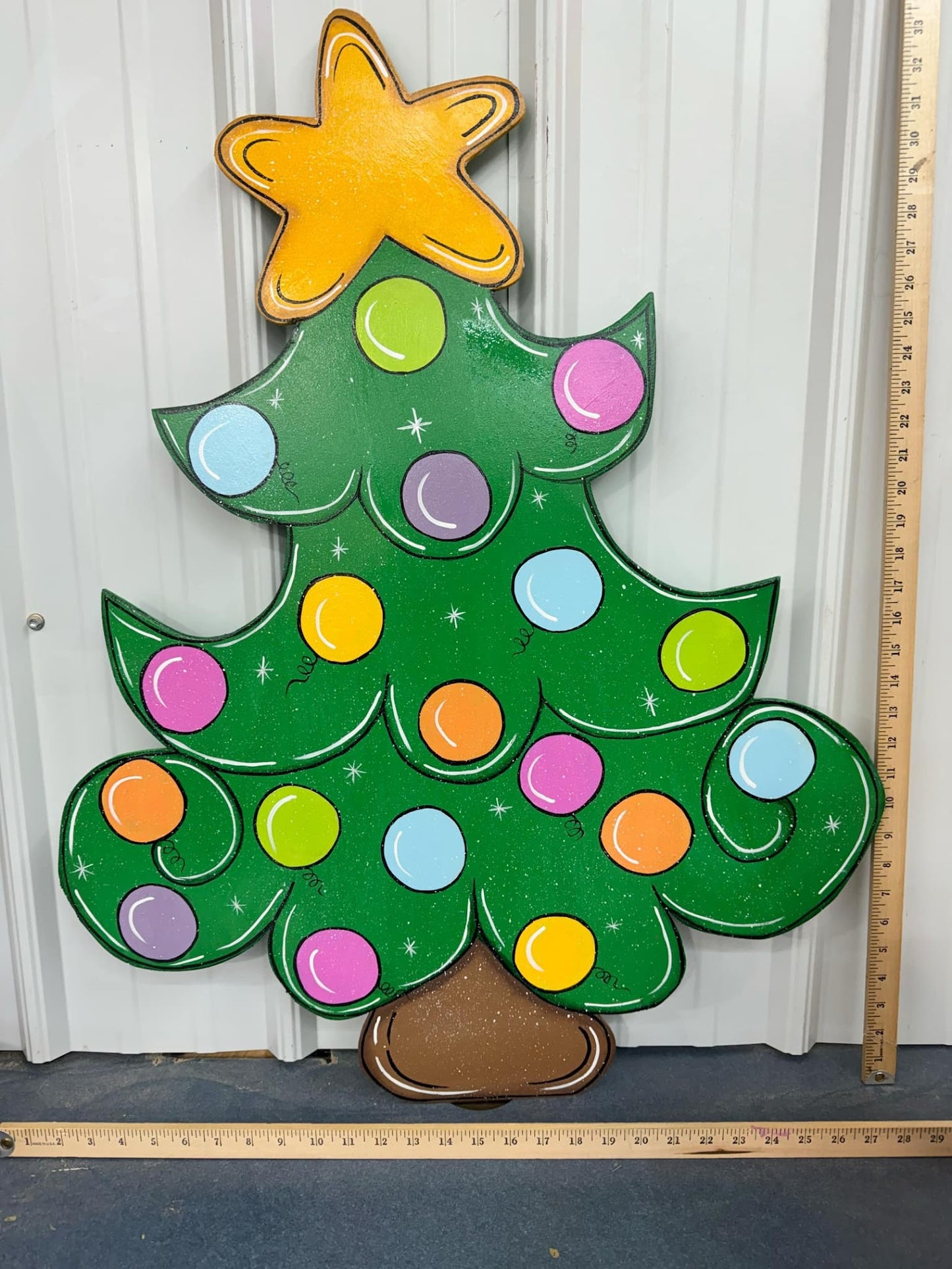 Hand Painted Wood Yard Art - Christmas Winter Double Penguin Buddies - Lawn or Garden Decoration - Outdoor or Indoor