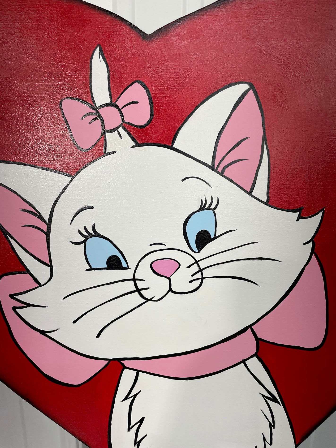 Hand Painted Wood Yard Art - Aristocats Marie Kitten - Valentines, Spring, Year-Round Outdoor Lawn and Garden Decoration