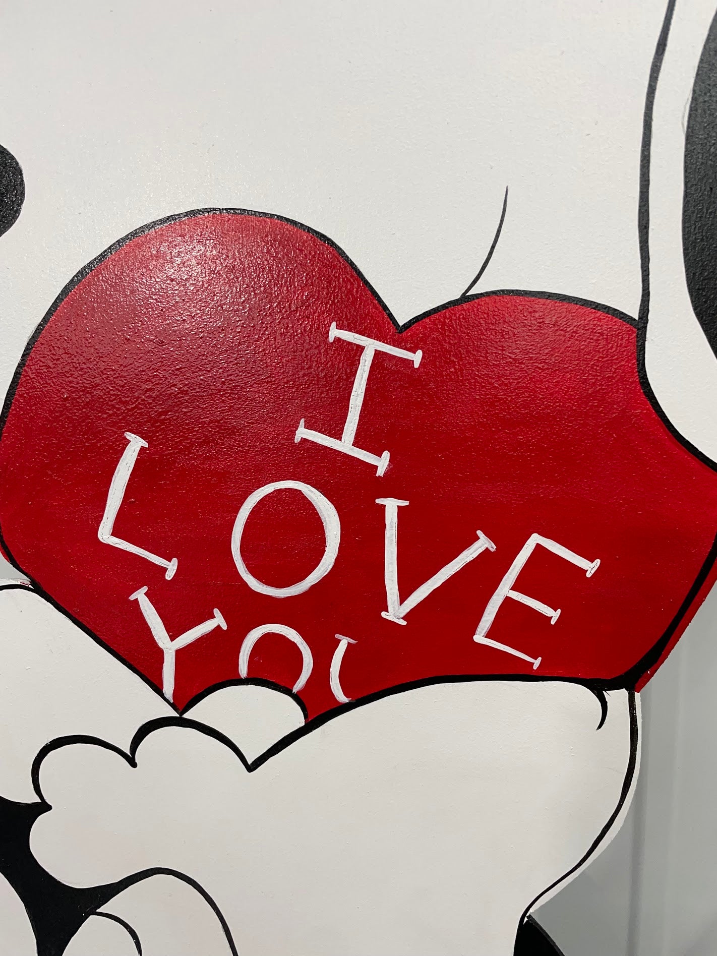 Hand Painted Wood Yard Art - Valentine's Cute Snoopy Peanuts - Outdoor Lawn Decoration
