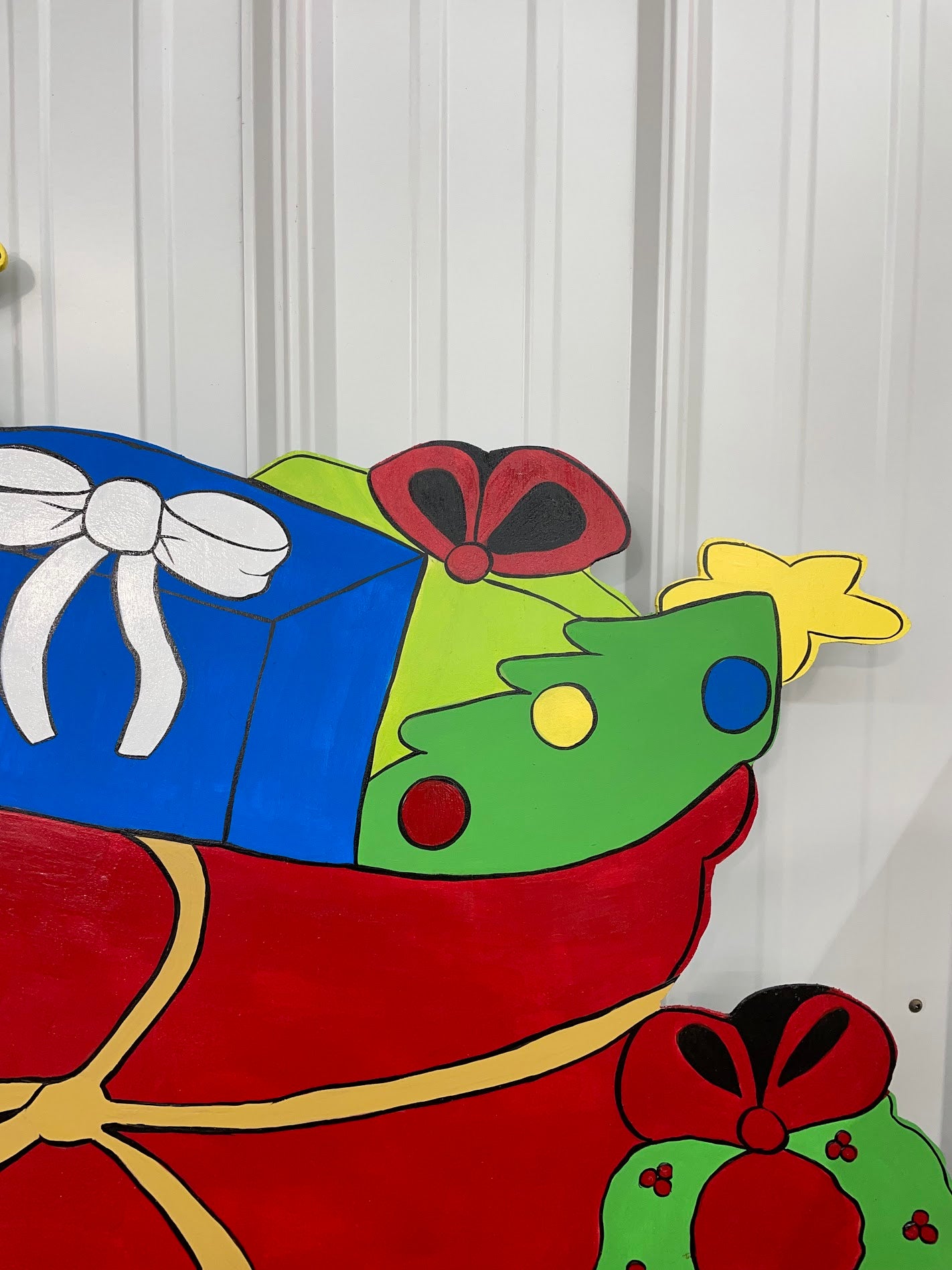 Hand Painted Wooden Yard Art - Grinch's Sleigh - Large! - Outdoor Ready