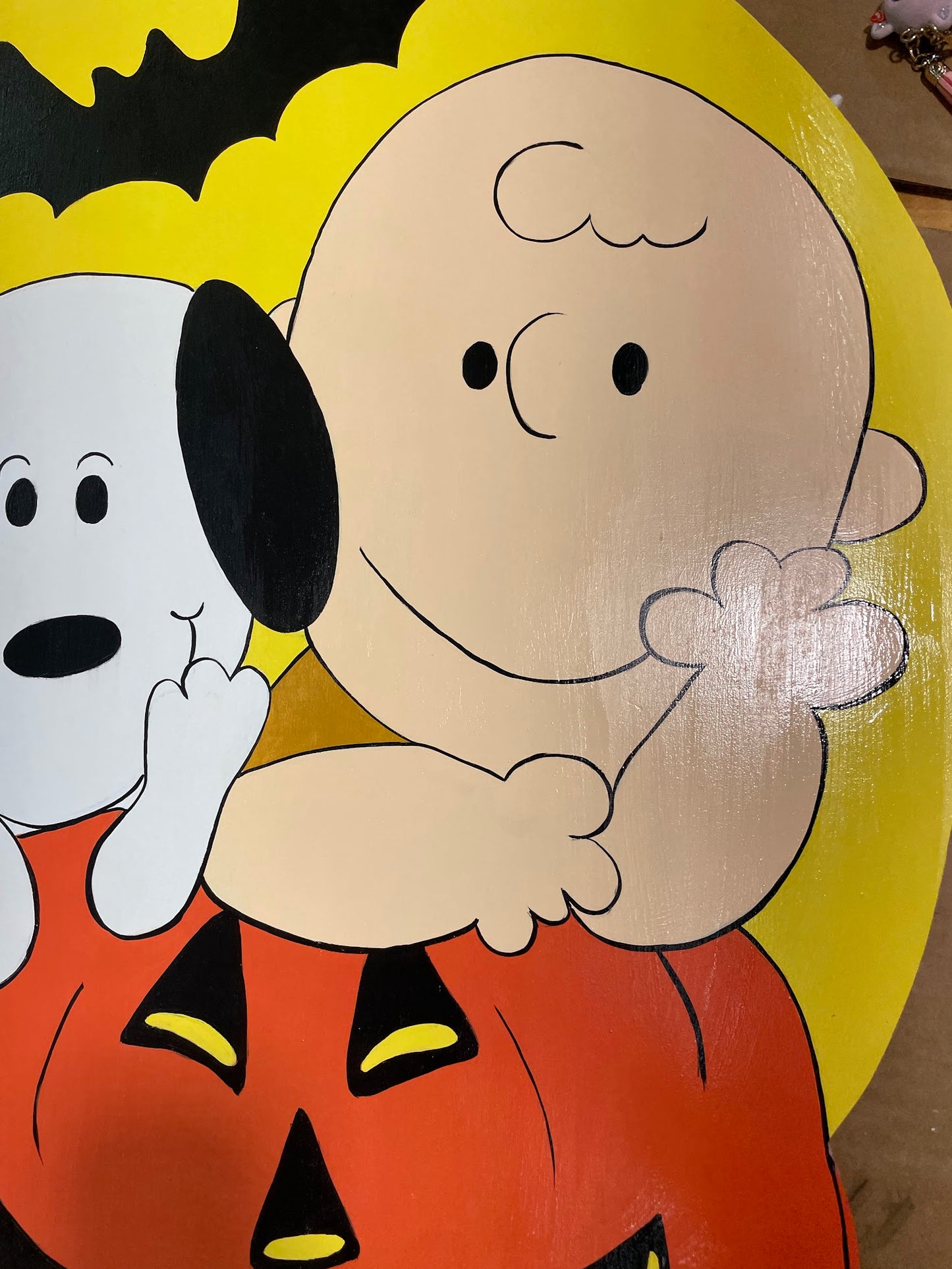 Hand Painted Wood Yard Art - Charlie Brown and Snoopy Halloween Great Pumpkin - Outdoor Lawn Decoration