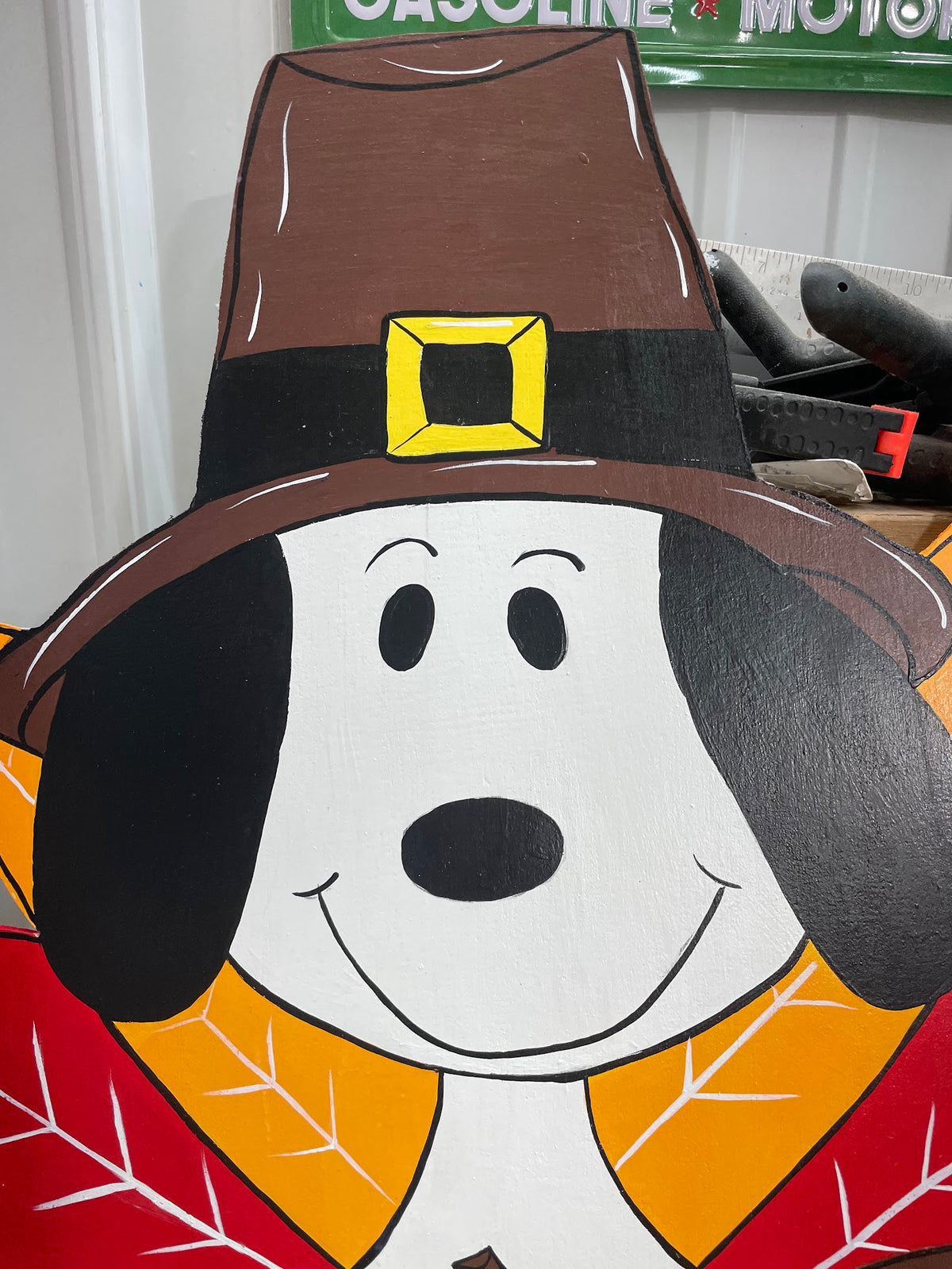 Hand Painted Wood Yard Art - Thanksgiving Turkey Snoopy Peanuts - Outd ...
