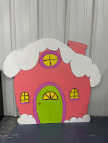 Hand Painted Wooden Yard Art - Whoville Houses - Grinch Christmas Display - Outdoor Lawn Decoration