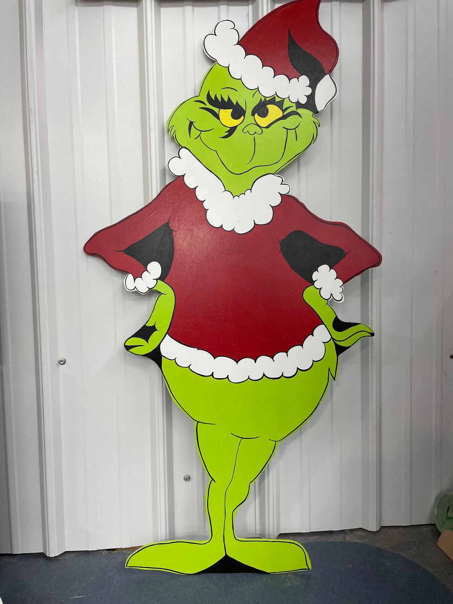 Hand Painted Wooden Yard Art - Grinch Set - Grinch, Max & Cindy Lou - Outdoor Lawn Decoration - Christmas Display