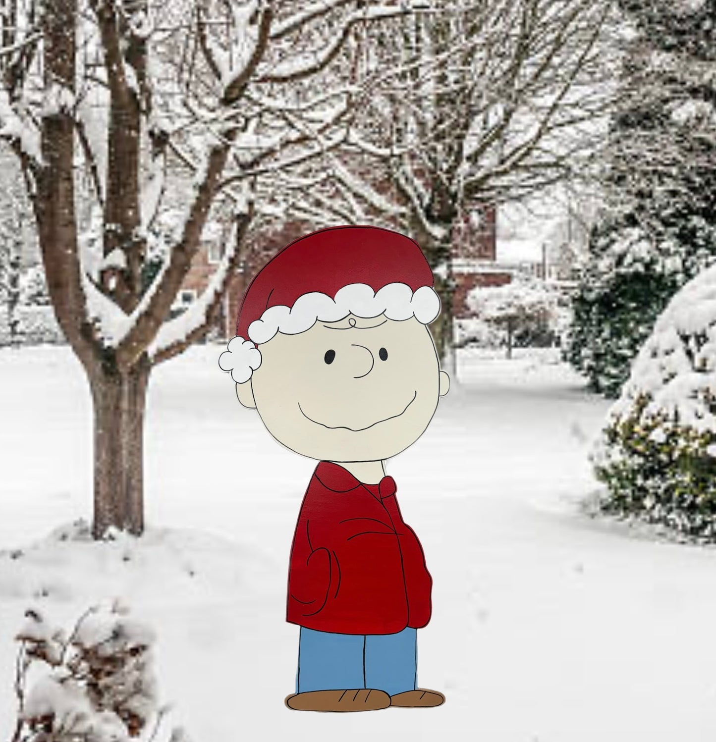 Hand Painted Wood Yard Art - Charlie Brown Christmas - Outdoor Ready