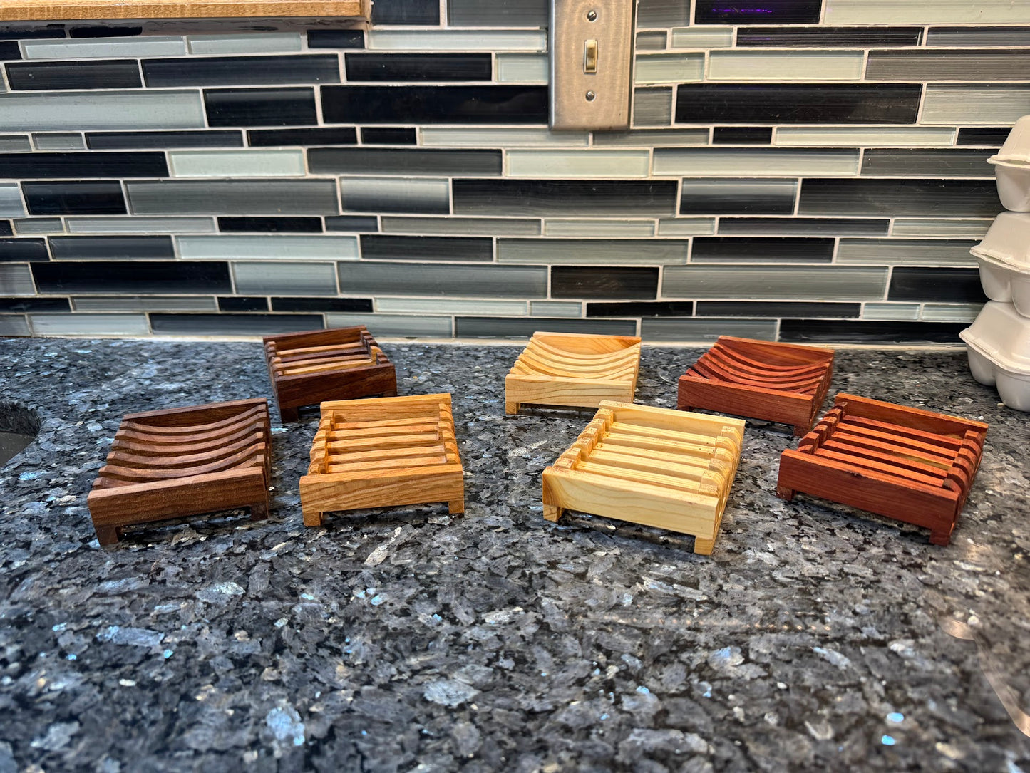 Handmade Wooden Soap Holder Dish Display - Multiple Wood Options - Coated Wood - Walnut, Oak, Cedar, Pine - Square Soap or Round Soap