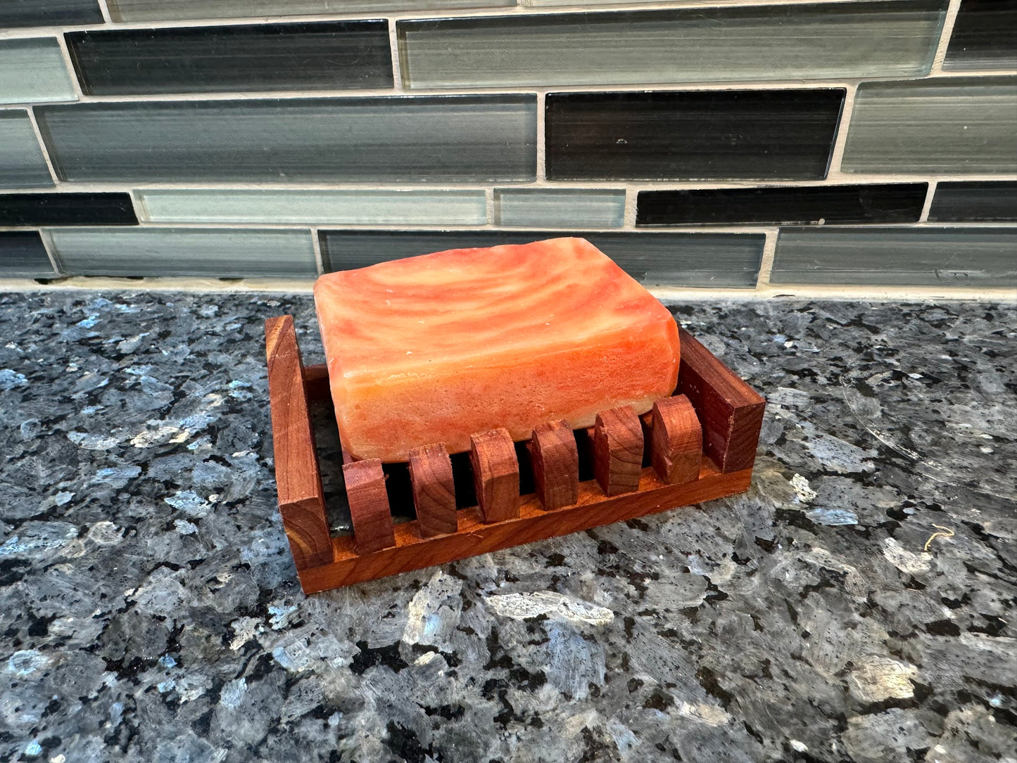 Handmade Wooden Soap Holder Dish Display - Multiple Wood Options - Coated Wood - Walnut, Oak, Cedar, Pine - Square Soap or Round Soap