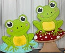 Hand Painted Wood Yard Art - Frogs Lawn and Garden Decoration - Multiple Styles