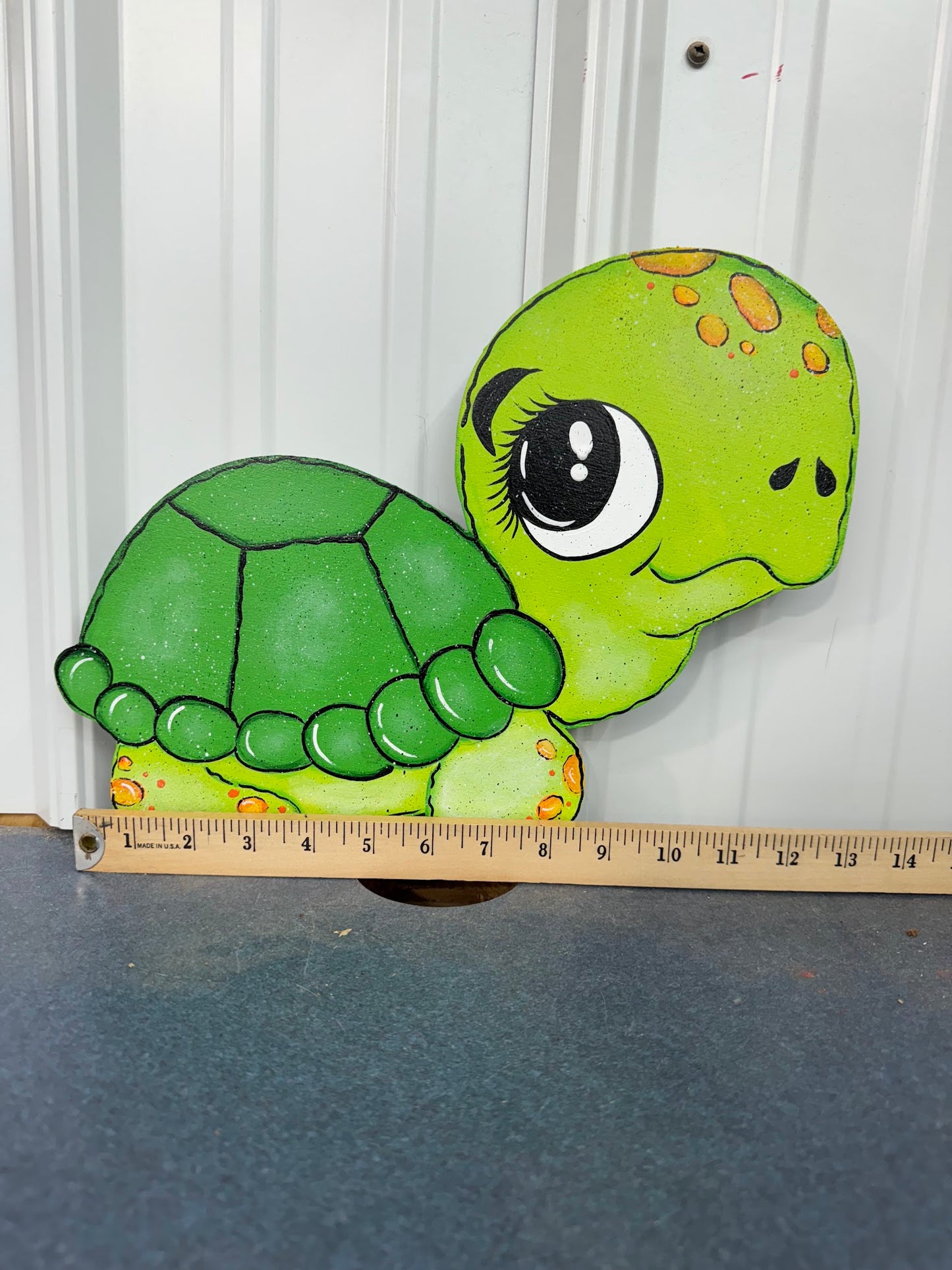 Hand Painted Wood Yard Art - Little Turtle - Flower Pot or Garden - Indoor or Outdoor