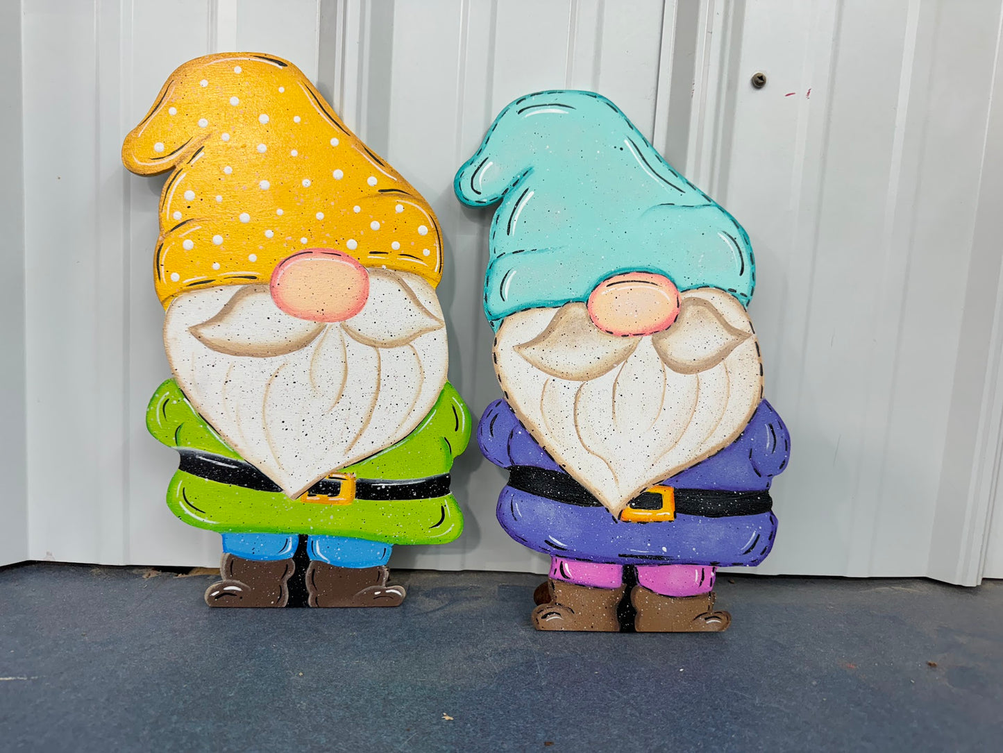 Hand Painted Wood Yard Art - Little Garden Gnome - Flower Pot or Garden - Indoor or Outdoor