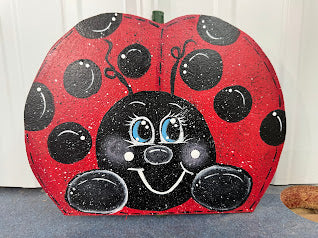 Hand Painted Wood Yard Art - Little Ladybug - Flower Pot or Garden - Indoor or Outdoor