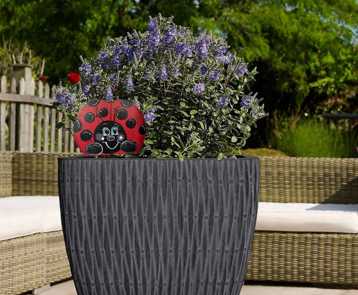 Hand Painted Wood Yard Art - Little Ladybug - Flower Pot or Garden - Indoor or Outdoor