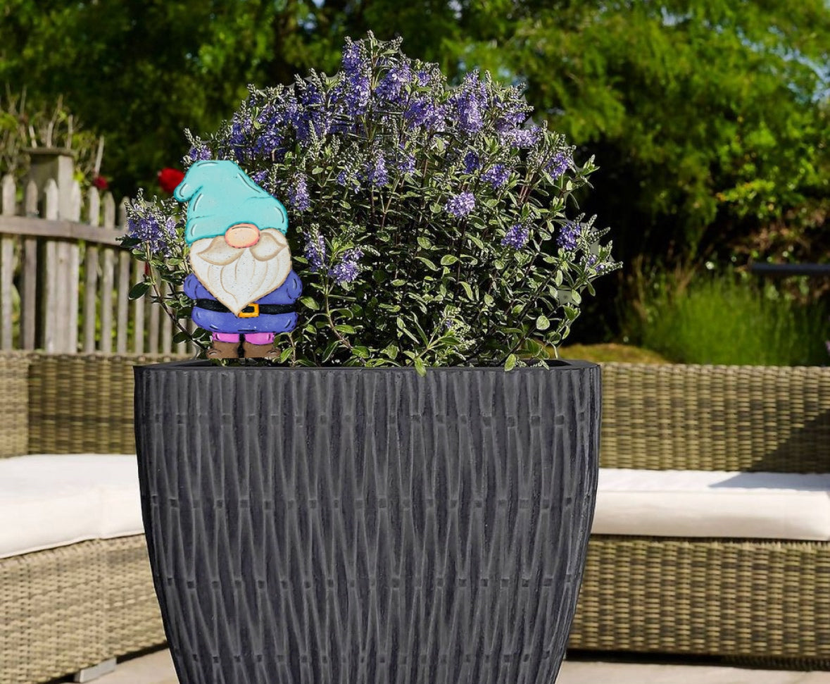 Hand Painted Wood Yard Art - Little Garden Gnome - Flower Pot or Garden - Indoor or Outdoor