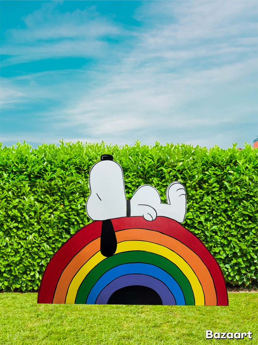 Snoopy on Rainbow - Outdoor or Indoor -  PRIDE and Summer Yard Art Decor Wooden (Copy) (Copy)