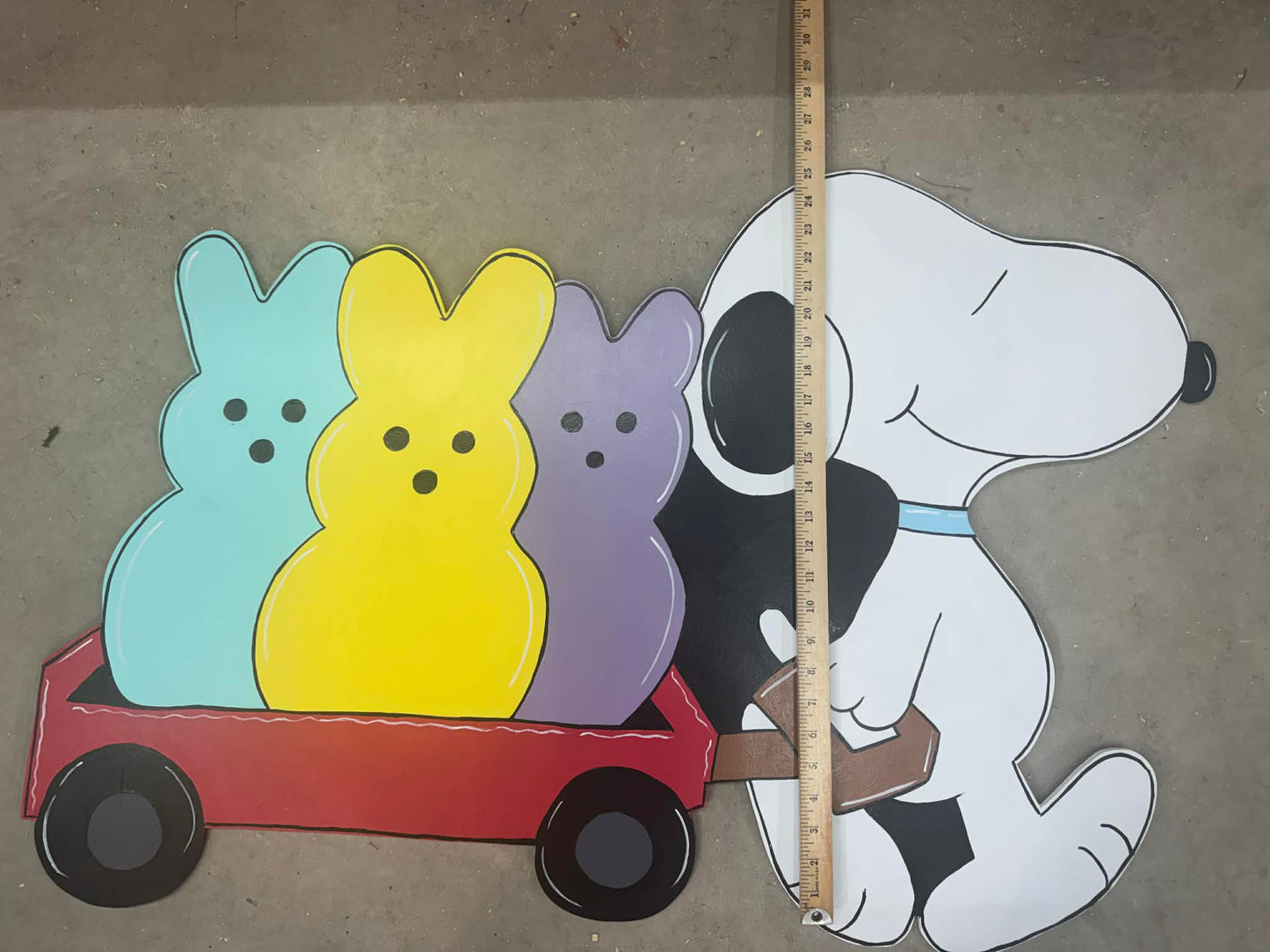 Snoopy with Wagon Easter Peeps - Outdoor or Indoor -  Spring and Easter Yard Art Decor Wooden (Copy) (Copy) (Copy)