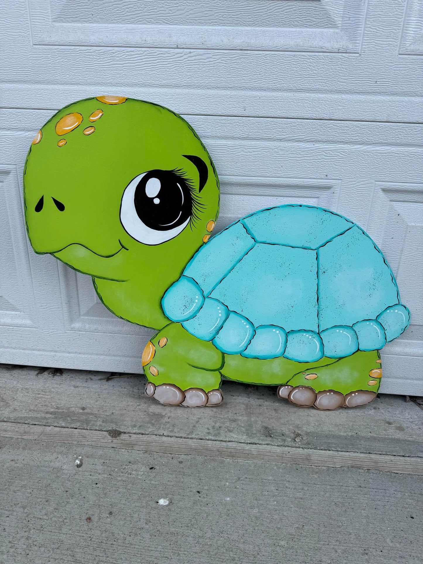 Hand Painted Wood Yard Art - Turtles Lawn and Garden Decoration - Multiple Colors