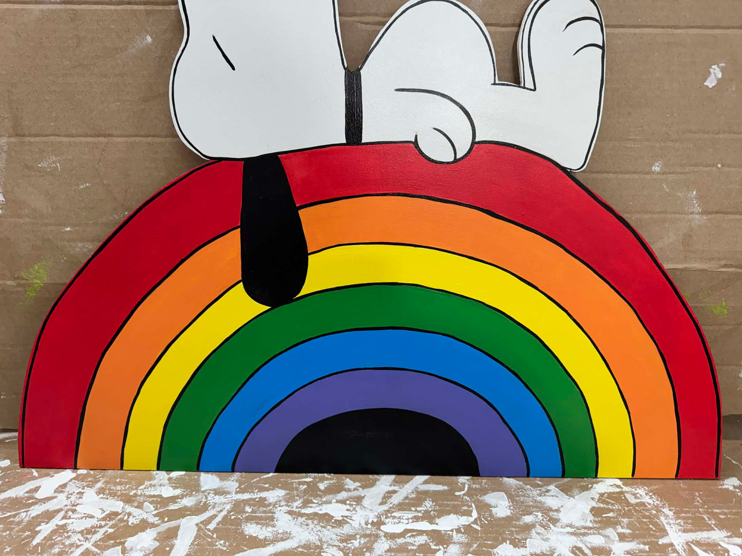 Snoopy on Rainbow - Outdoor or Indoor -  PRIDE and Summer Yard Art Decor Wooden (Copy) (Copy)