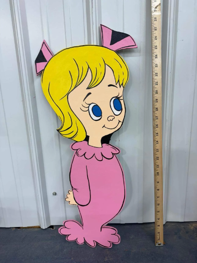 Hand Painted Wooden Yard Art - Cindy Lou Who - Grinch Christmas Lawn Decoration - Outdoor Ready